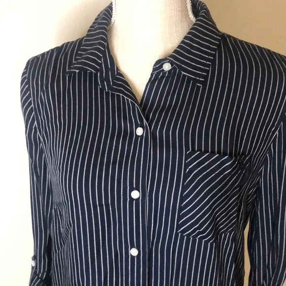NWOT blue and white stripe button down. - Picture 2 of 6